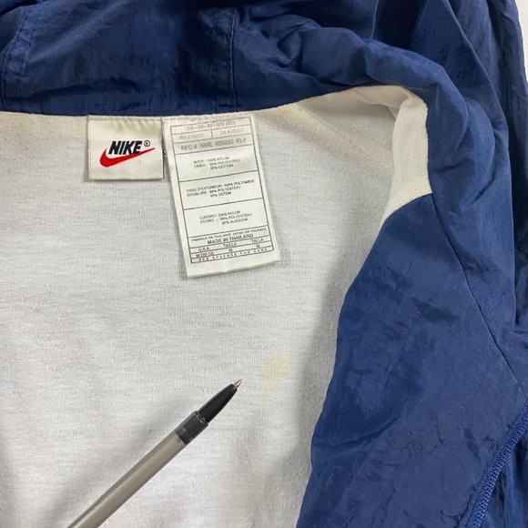 Vintage 90s Nike Full Zip Windbreaker Jacket Women’s Medium 10-12 Blue Nylon - Picture 12 of 16